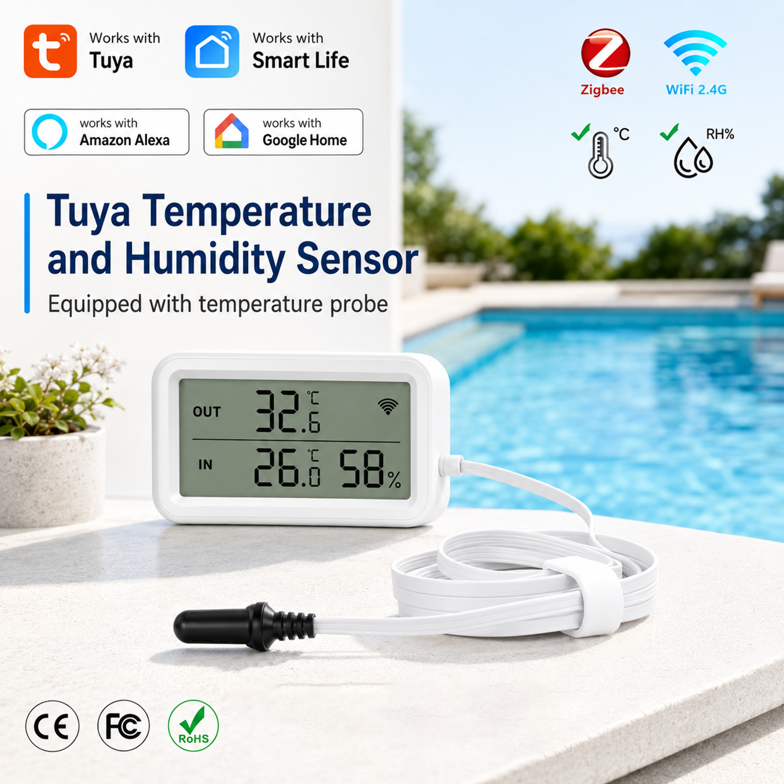 Digital Hygrometer Probe - Sonda Externa Impermeable de Temperatura y